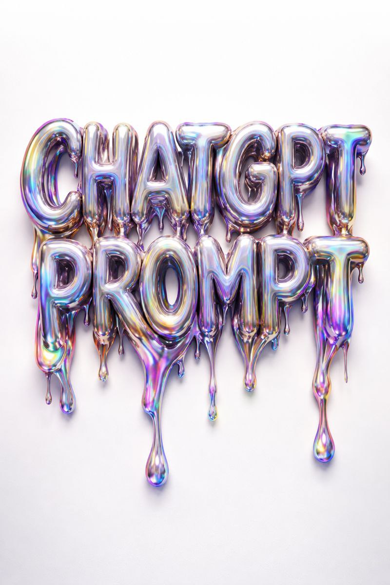 Holographic Molten Metal Text