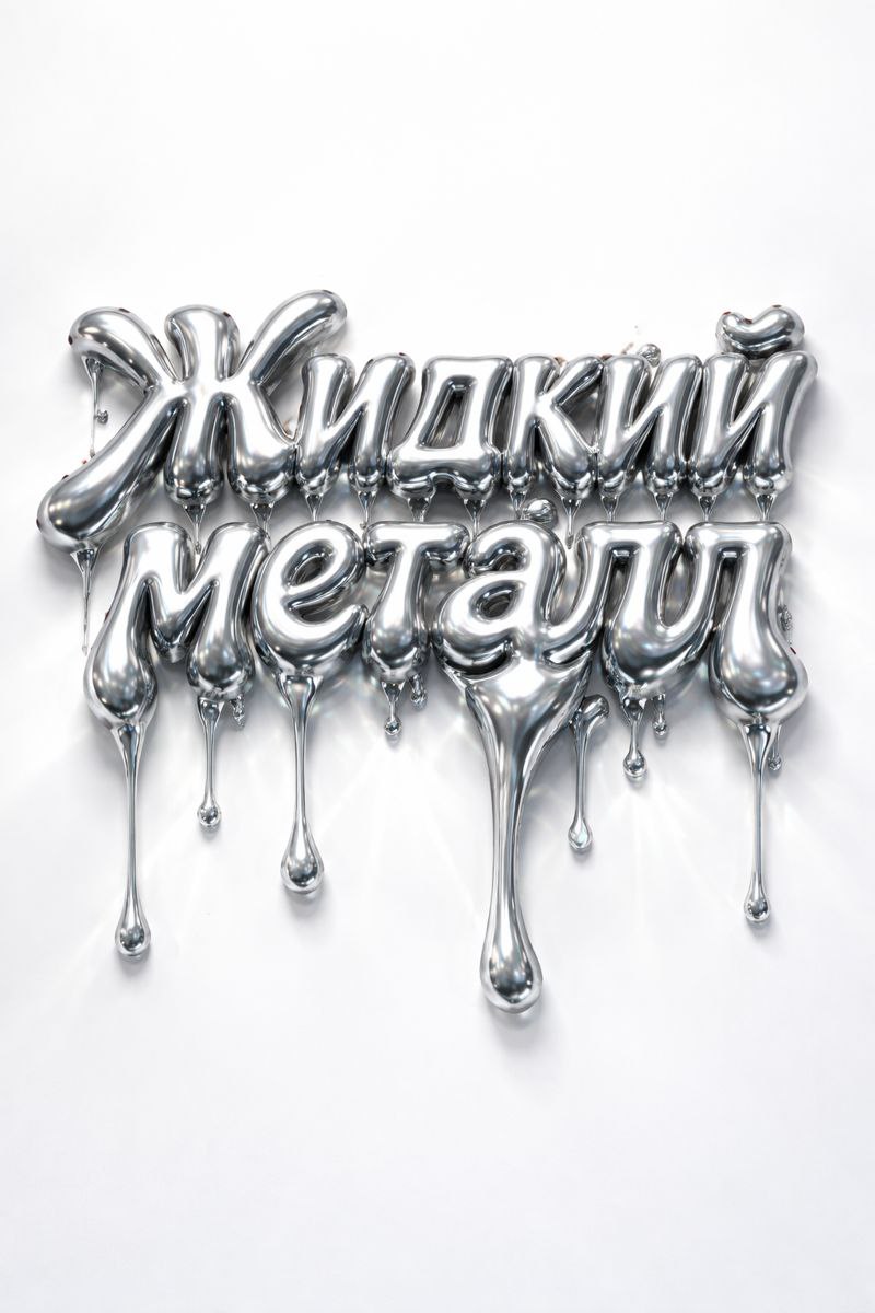 Futuristic Liquid Chrome Text