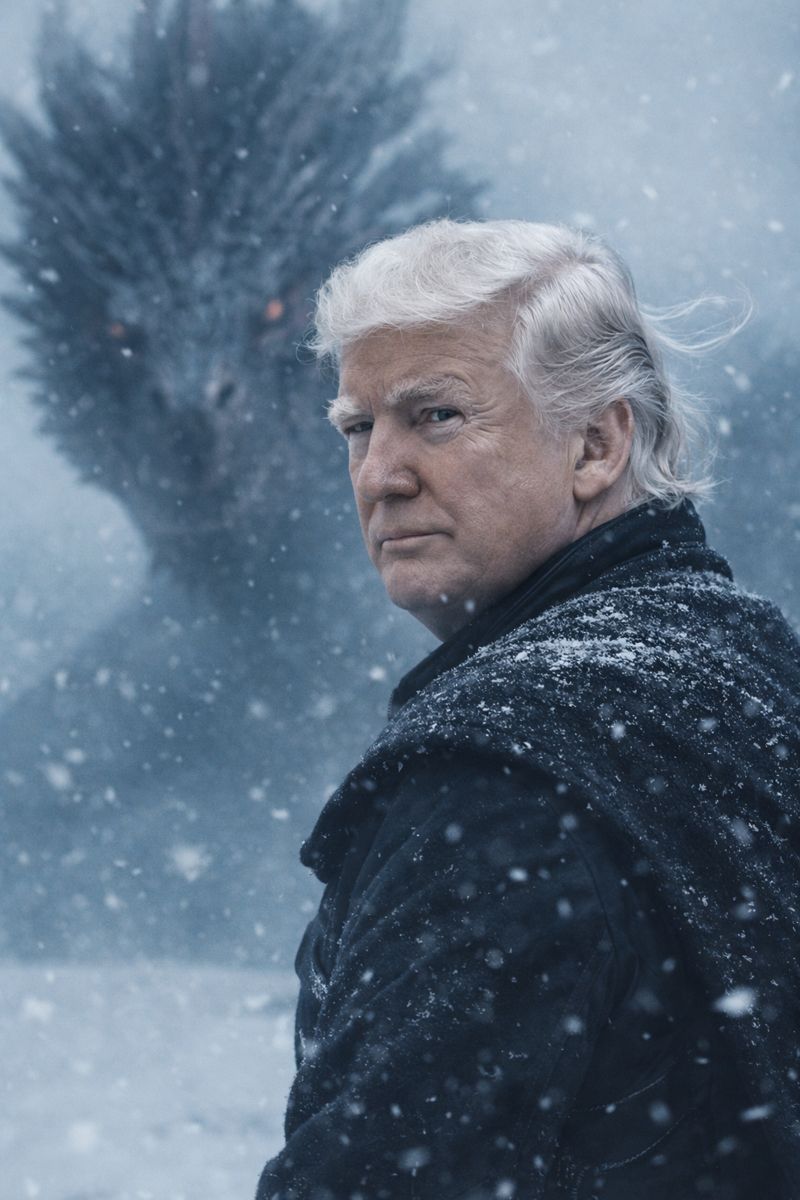 Identity-Locked Targaryen Snow Portrait with Dragon