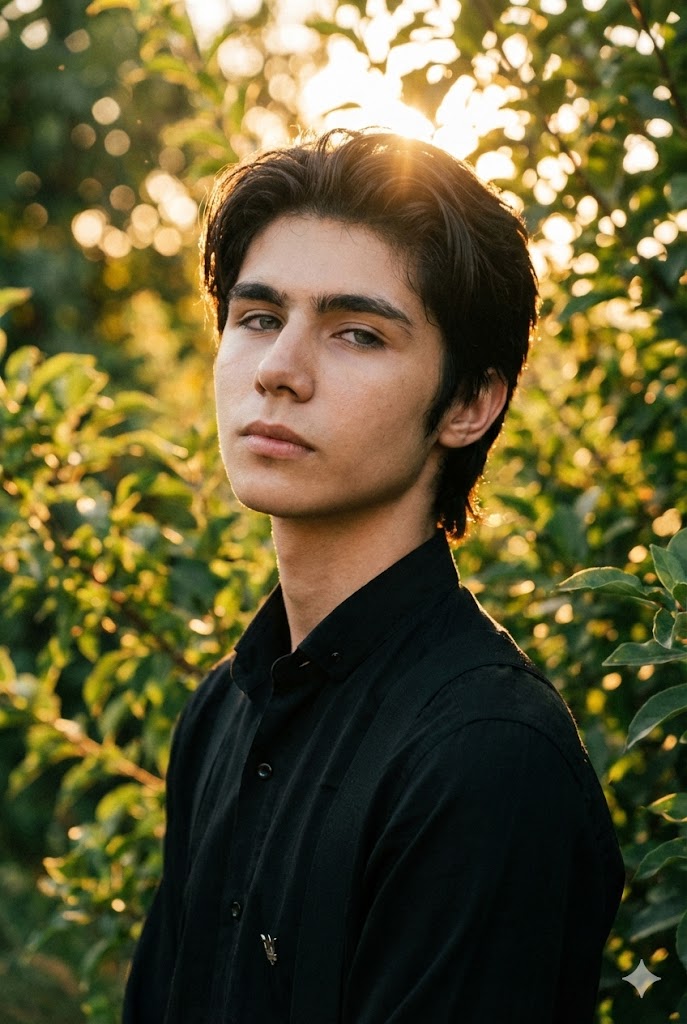 Identity-Preserved Golden Hour Nature Portrait